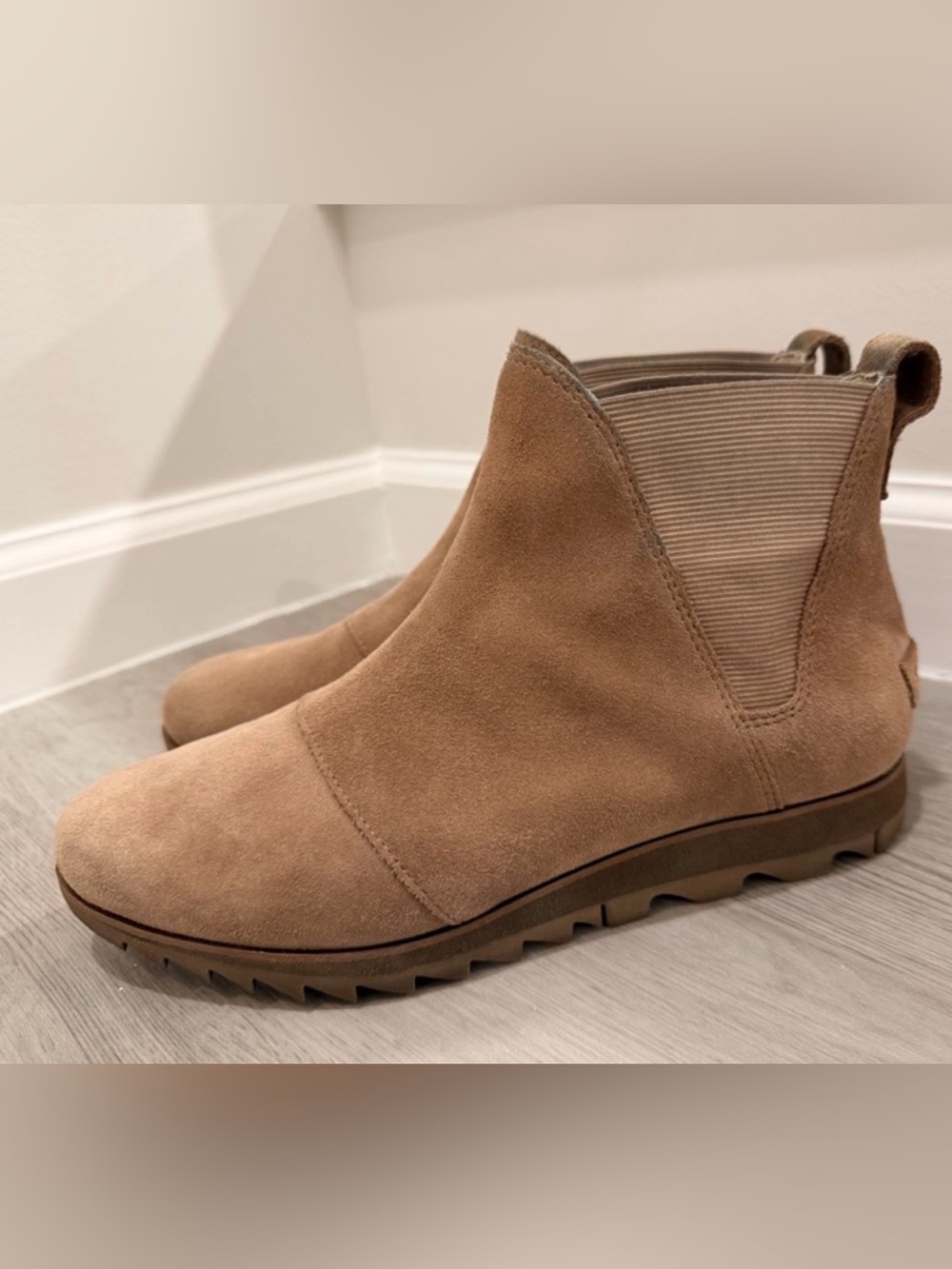 Sorel Suede Chelsea Booties in Tan